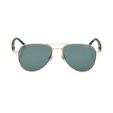 Squared Sunglasses with Gold-Colored Metal Frame