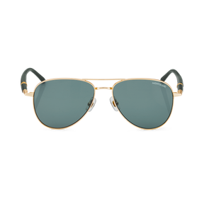 Squared Sunglasses with Gold-Colored Metal Frame