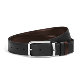 Reversible Belt in Sartorial 30 mm Leather with Rectangular Buckle