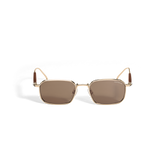 Rectangular Sunglasses with Gold Col Metal Frame