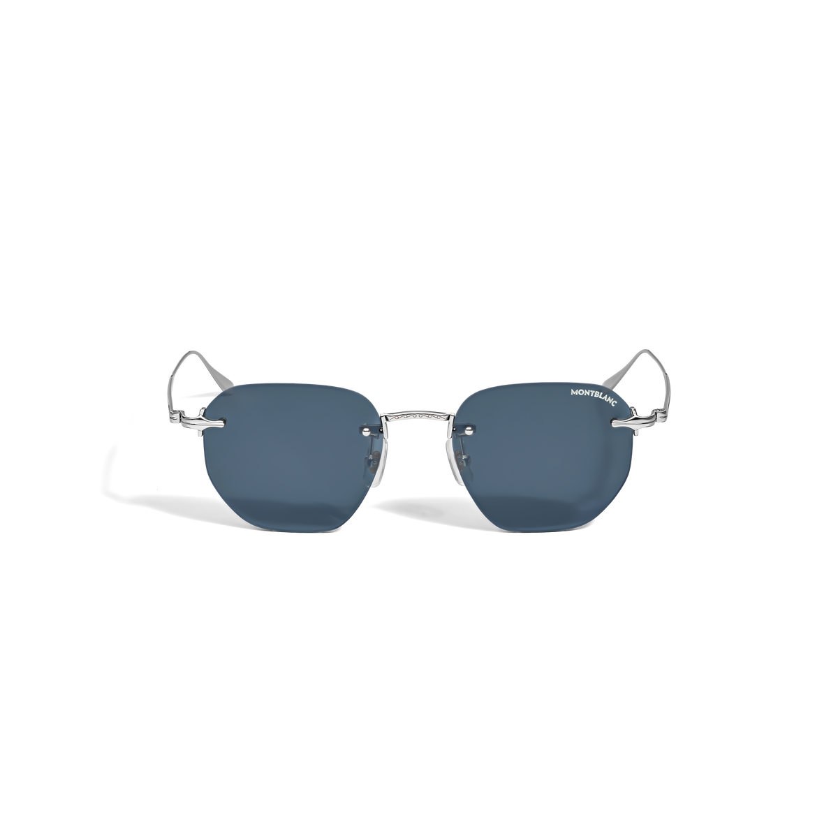 Round Sunglasses with Silver Coloured Metal Frame