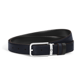 Reversible Belt in Grain 30 mm Leather with Rectangular Buckle