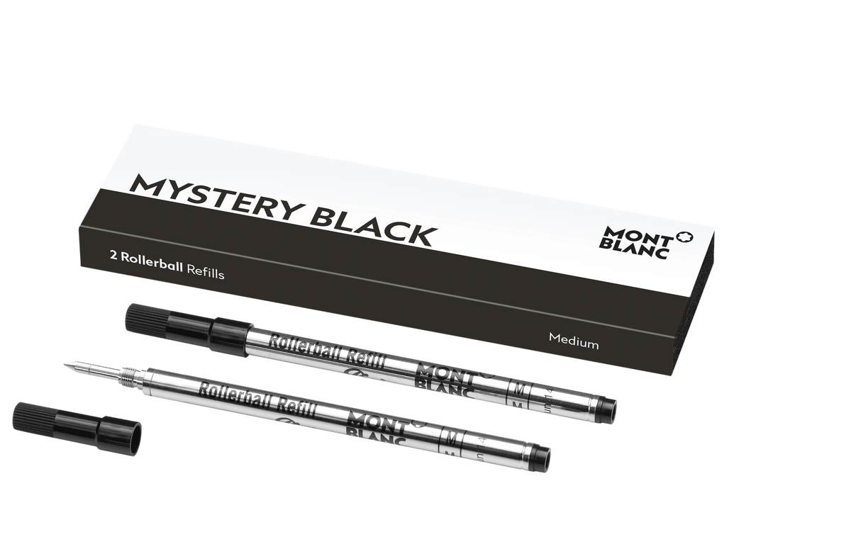 2 Rollerball Refills Medium Mystery Black