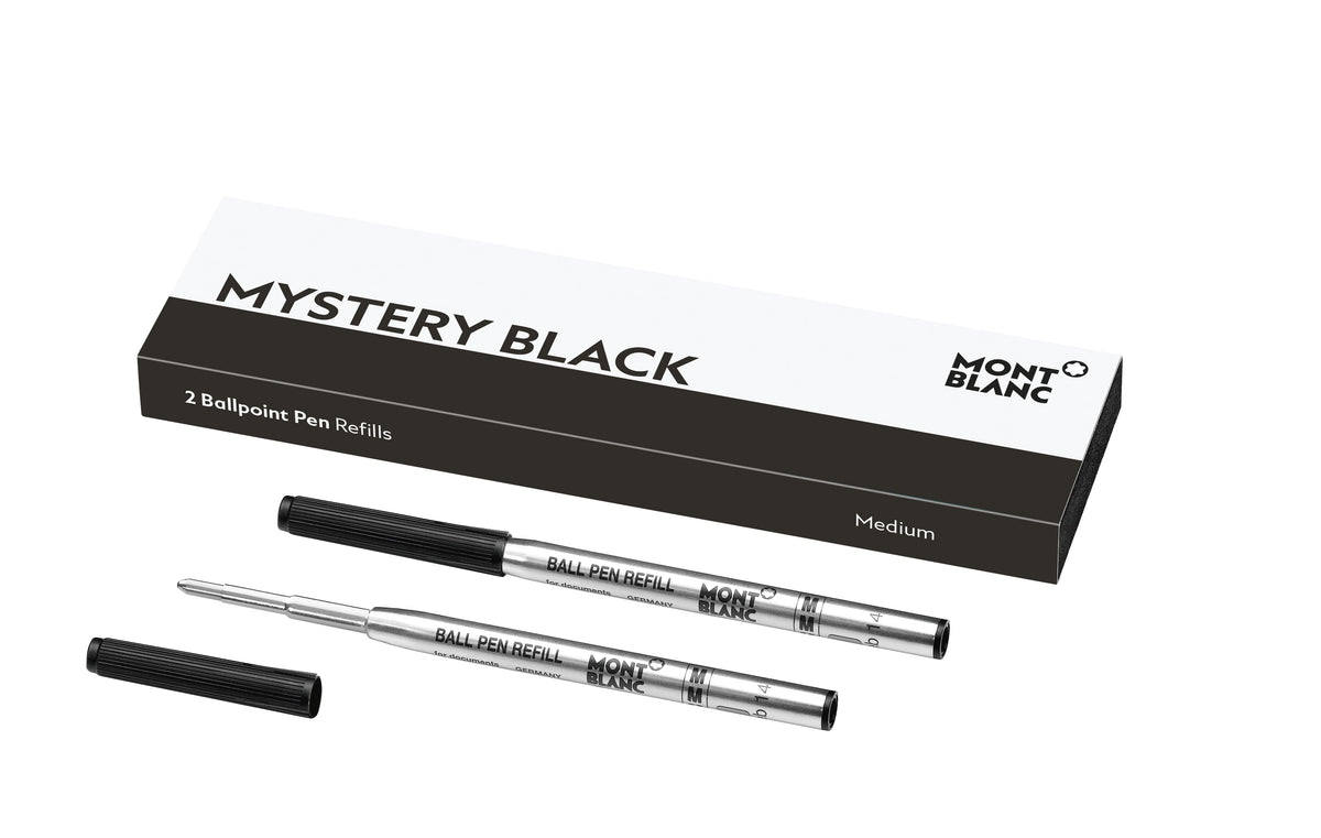 2 Ballpoint Pen Refill Medium, Mystery Black