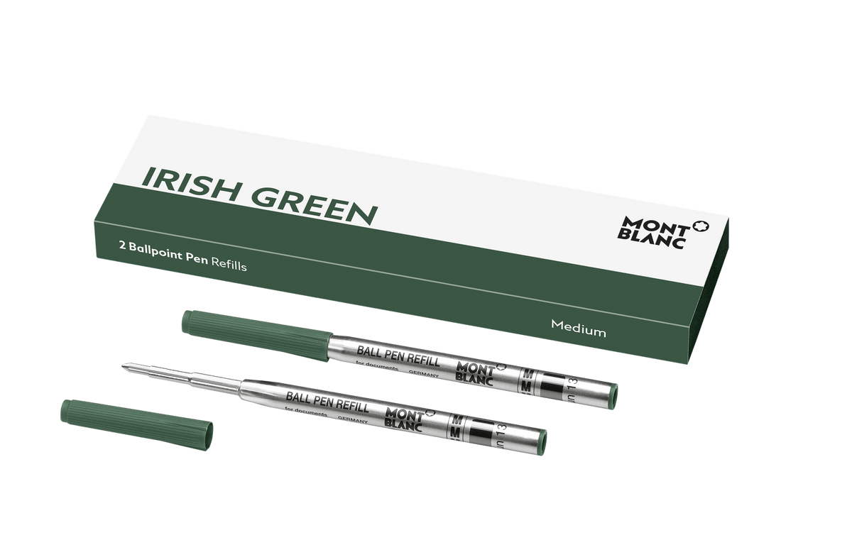2 Ballpoint Pen Refills Medium Irish Green