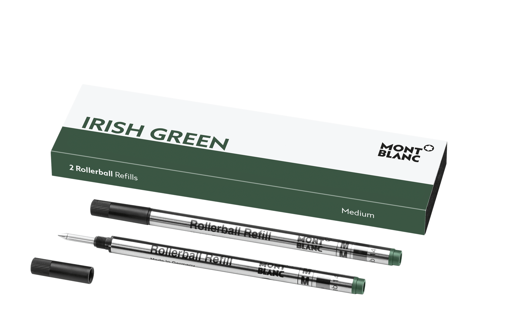 2 Rollerball Refills Medium, Irish Green