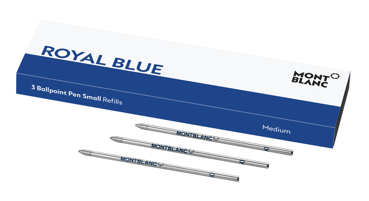 3 Small Ballpoint Pen Refills, Royal Blue