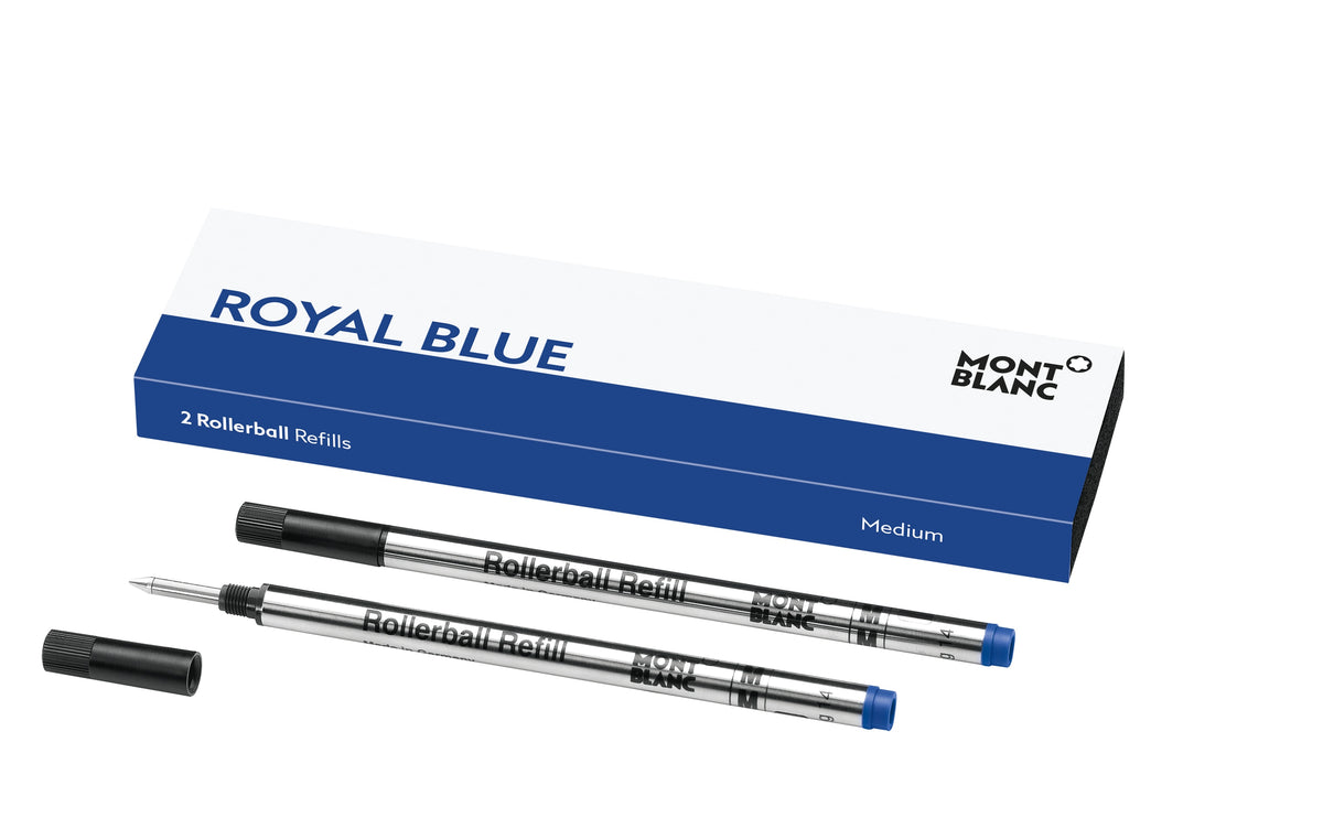 2 Rollerball Refills Medium, Royal Blue