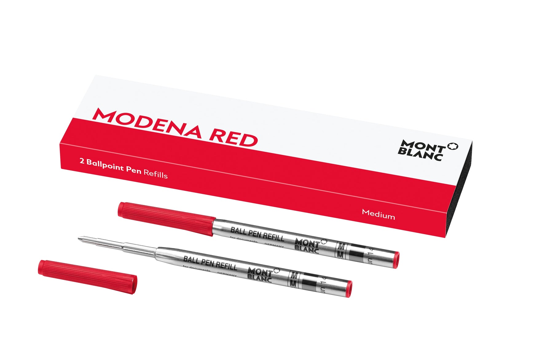 2 Ballpoint Pen Refills (M) Modena Red