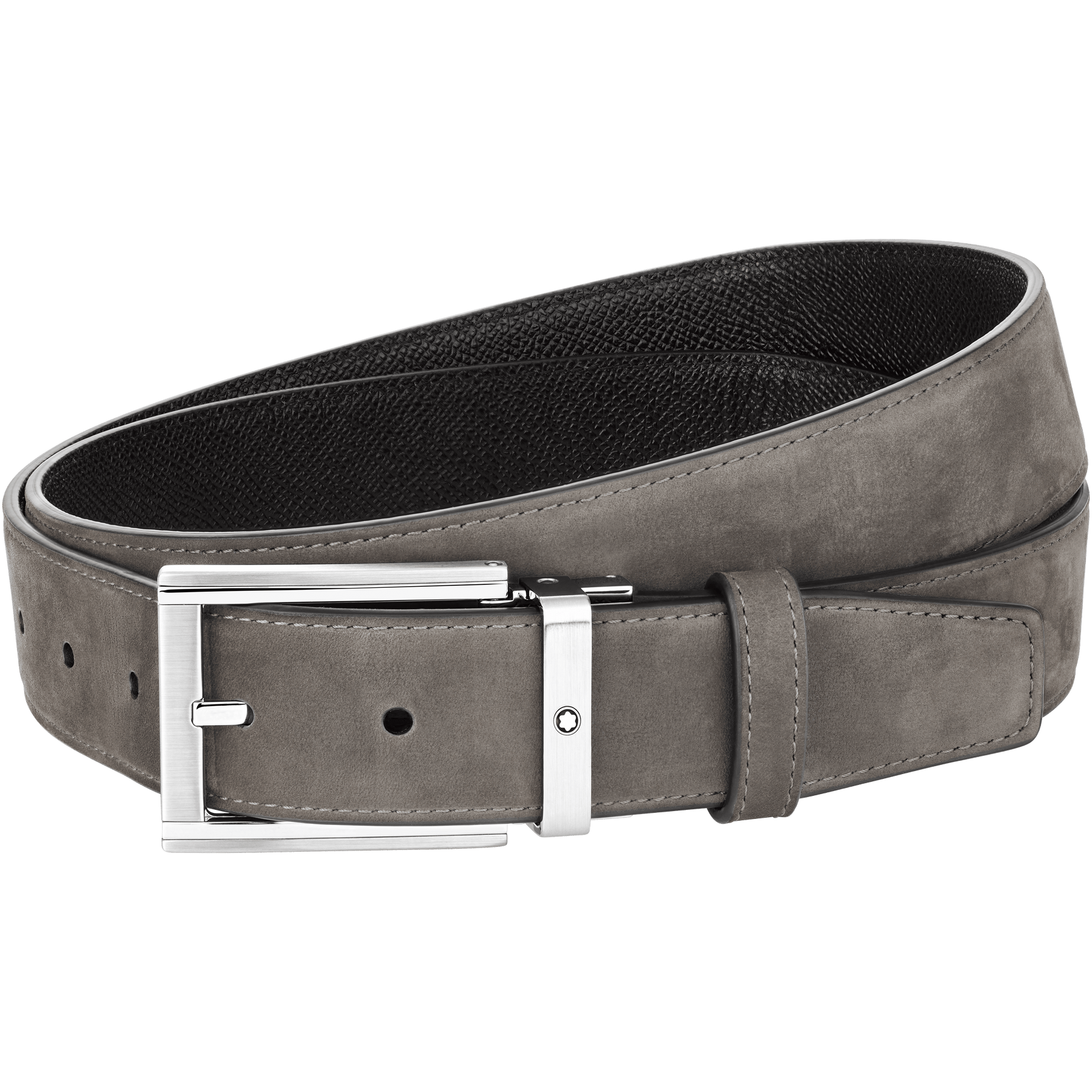 Black/Taupe 35 mm reversible  leather belt