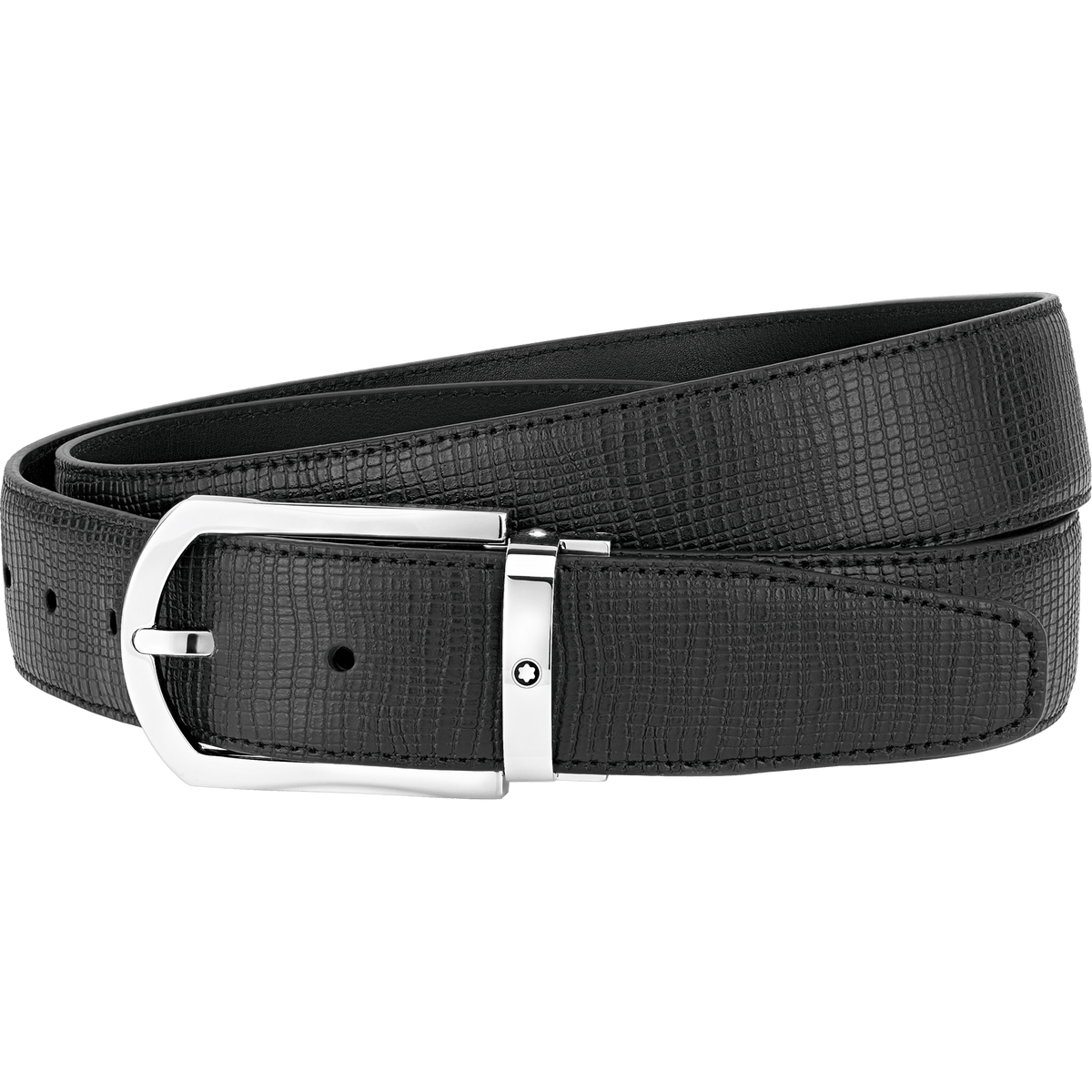 Horseshoe buckle black  35 mm leather belt