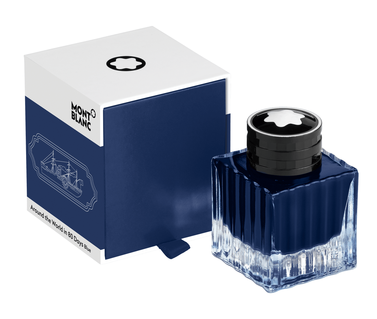 Ink Bottle 50 ml, Blue, Around The World in 80 Days