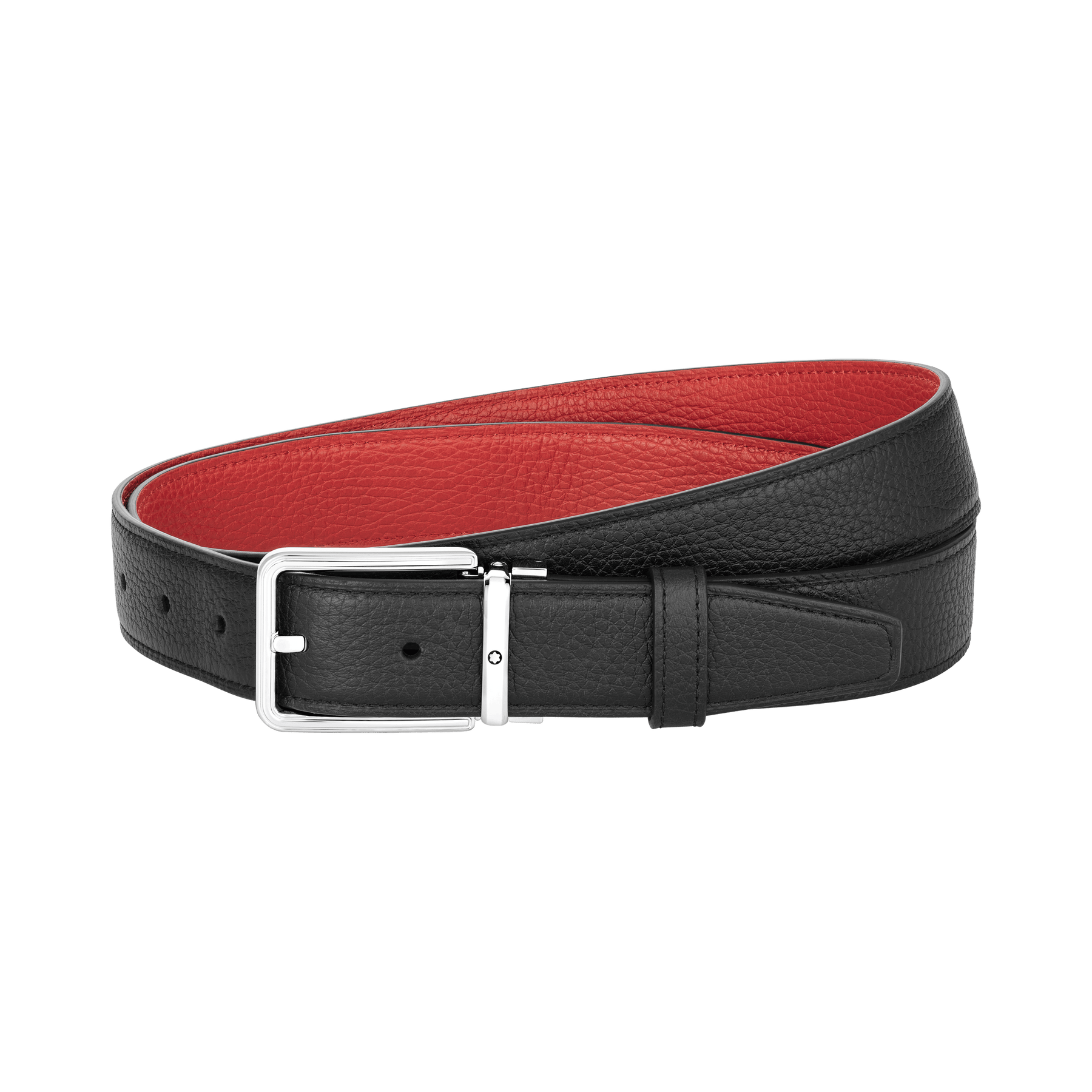 Black/red32 mm reversible leather belt