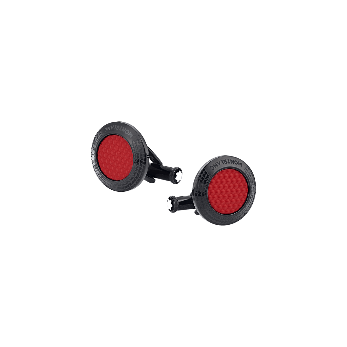 Montblanc Meisterstück Great Masters Pirelli Cufflinks in Steel with Red Lacquer