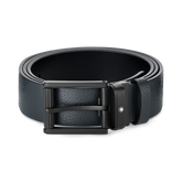Blue/black 35 mm reversible leather belt